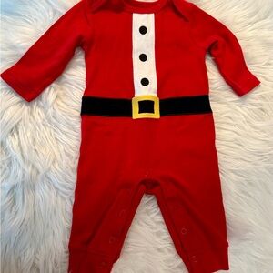 Carter's Red Santa One Piece with Black Belt